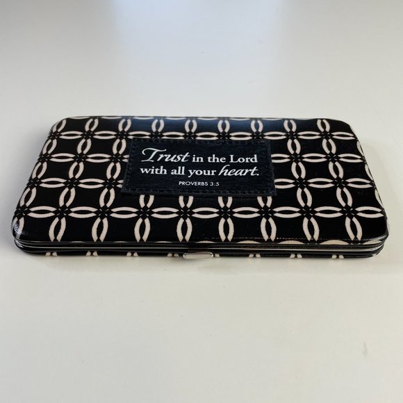 PROVERBS Scripture HardSided Clutch Wallet Toggle Lock ID Card Holder Zip Pouch - Picture 2 of 12